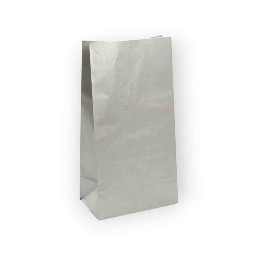 Picture of PAPER PARTY BAGS SILVER - 12 PACK